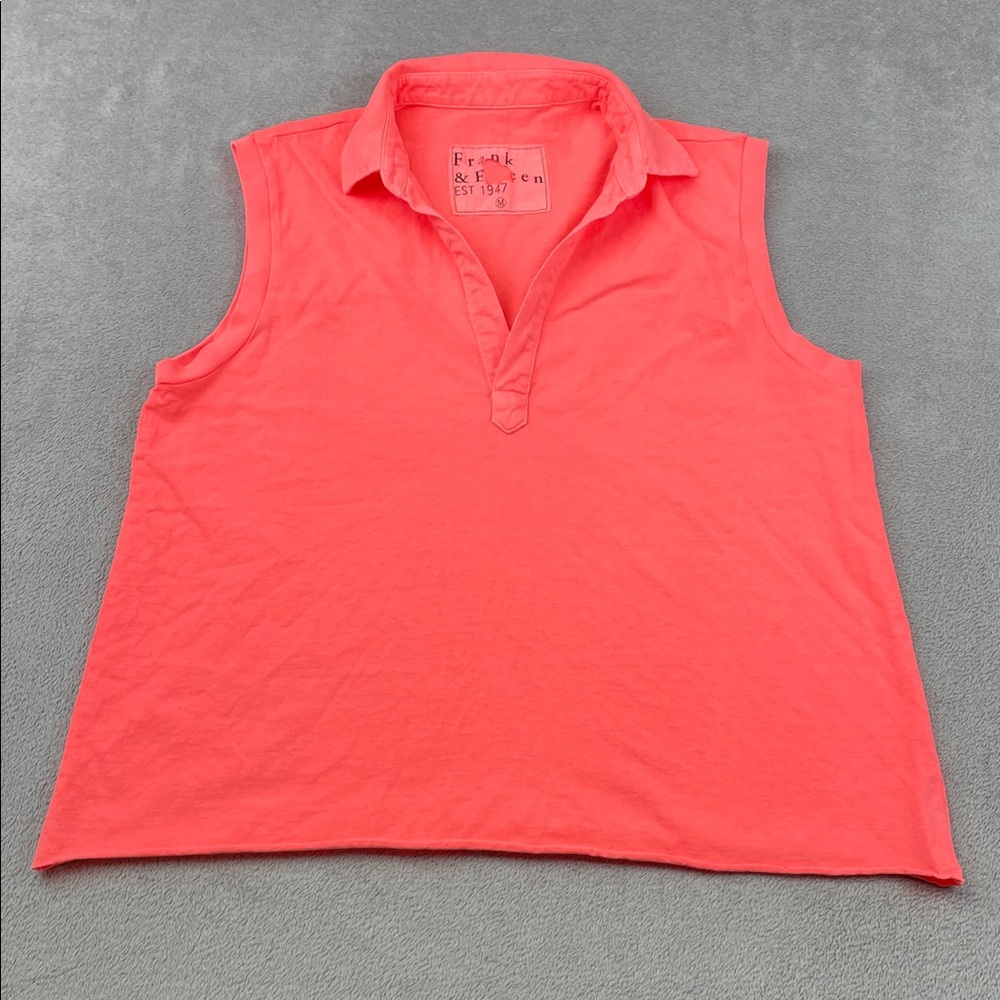 Frank & Eileen Coral Sleeveless Polo Tank